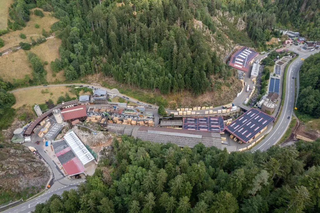 Vue aérienne de la scierie FINKBEINER à Steinbis